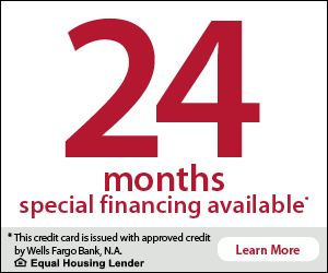 12 months special financing available. This credit card is issued with approved credit by Wells Fargo Bank, N.A. Equal Housing Lender. Learn More.